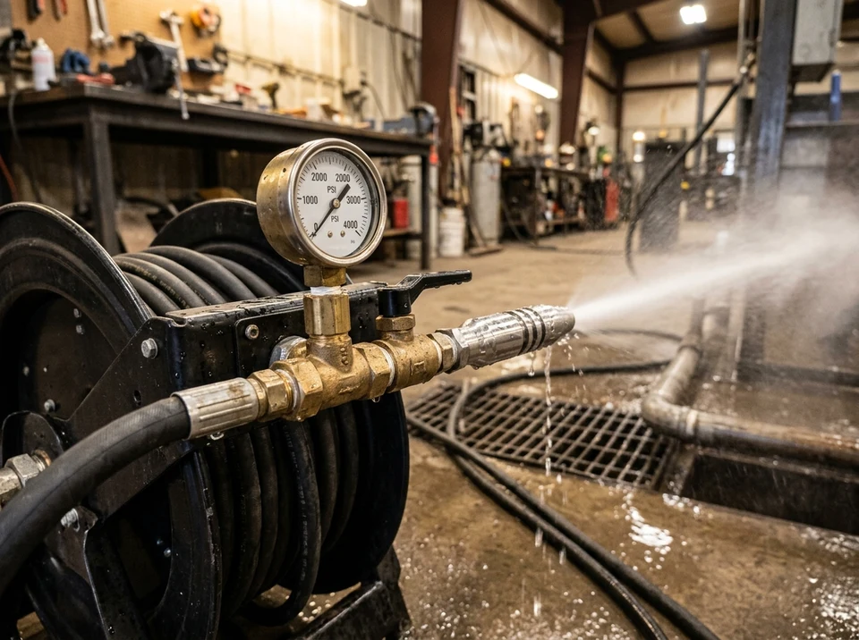 Professional high-pressure hydro jetter hose reel and pressure control equipment