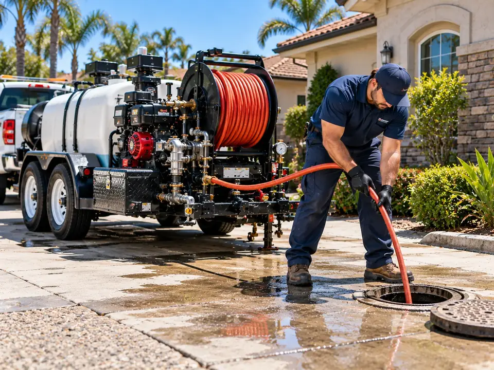 Residential hydro jetting at a Whittier home